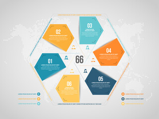 Wall Mural - Six Parts Cycle Infographic