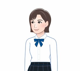 Sticker - 高校の制服を着た女性