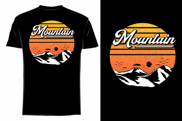 Classic mountain silhouette t shirt mockup retro vintage