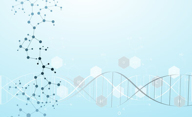 Wall Mural - dna molecule structure background. eps10 vector illustration