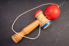 The Kendama Sword And Ball Is A Traditional Japanese Skill Toy. 