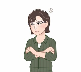 Sticker - つなぎを着た若い女性