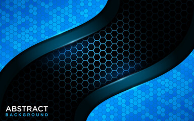 Modern Futuristic Dark Navy Background Combined with Shinny Blue Element.