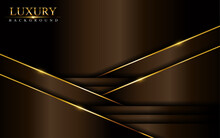 Abstract Luxury Dark Brown Background Combined With Golden Element.