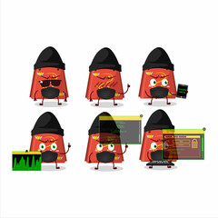 Wall Mural - A Hacker red love bag character mascot with