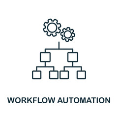 Wall Mural - Workflow Automation icon. Line element from production management collection. Linear Workflow Automation icon sign for web design, infographics and more.