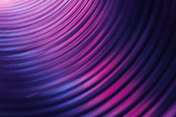 Wall Mural - Fluorescent background. Blur curved texture. Futuristic light. Defocused neon pink purple blue color gradient glow on dark ridged abstract overlay.