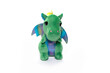 Soft toy dragon isolated on white background.
