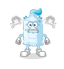 Wall Mural - toothpaste very angry mascot. cartoon vector