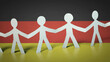Menschenkette auf Deutschlandfahne