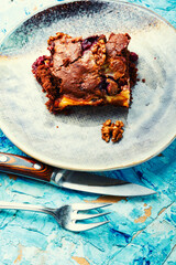 Poster - Chocolate cake with berry, brownie pie