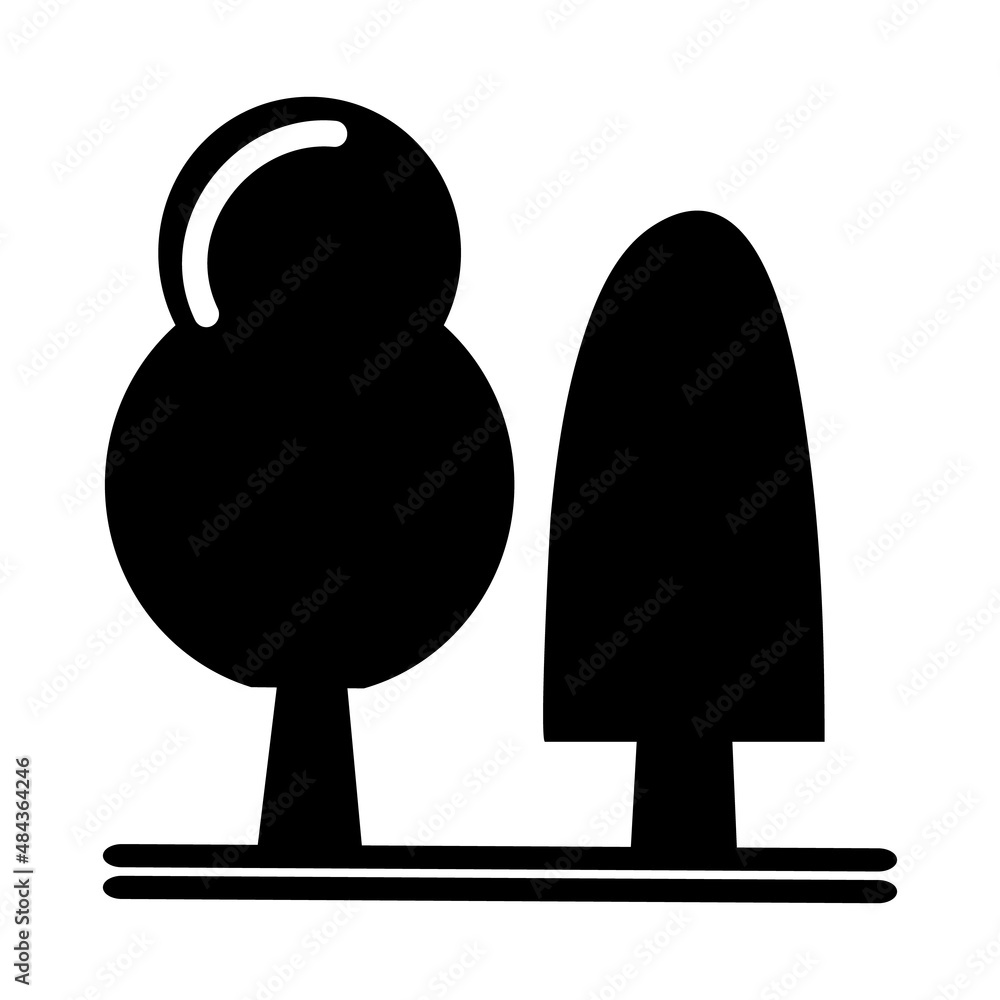 Decor Tree black silhouette clip art. Tree isolated on white background ...
