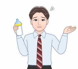 Sticker - 青いシャツを着た若い男性