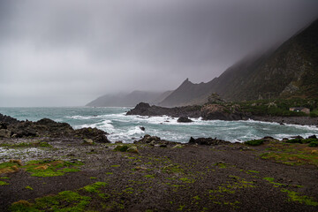 Sticker - A stormy day on the coastline of Cape Palliser near Wellington, New Zealand.