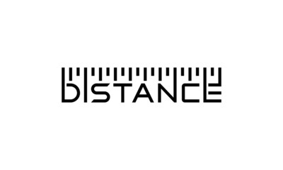 Poster - Distance text typography logo design.