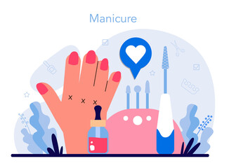 Wall Mural - Manicurist service concept. Beauty salon worker. Nail treatment