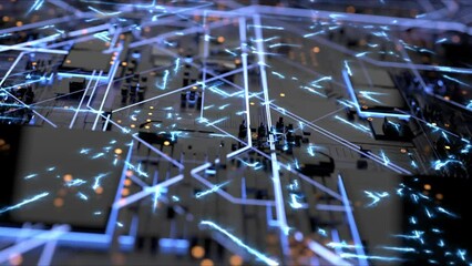 technological processes , an abstract three-dimensional background. the concept of technology and development of computer technology