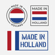 made in Holland icon set, Netherlands product labels