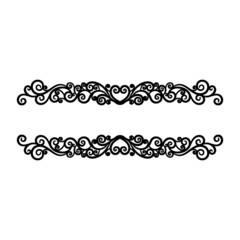 Aufkleber - Vintage decorative ornament. Flourish decoration and frames. Vintage design elements set. Ornamental borders, royal ornament swirls. Classical decoration flourishes elements. Border in retro style.