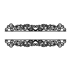 Aufkleber - Vintage decorative ornament. Flourish decoration and frames. Vintage design elements set. Ornamental borders, royal ornament swirls. Classical decoration flourishes elements. Border in retro style.