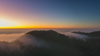 Wall Mural - time lapse video 4k motion.travel viewpoint and the morning fog. doi luang chiang dao mountain sunse