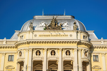The main facade of Old National Theater in Bratislava, Slovakia
