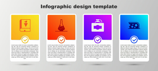 Sticker - Set Book about grapes, Decanter for wine, Cardboard box of and Cheese. Business infographic template. Vector