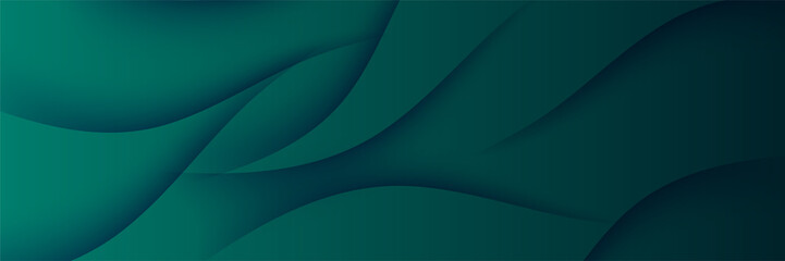 modern Wave green abstract banner design background. Modern dark green banner vector background. Dark green color.