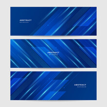 Set Of Modern Transparant Blue Abstract Banner Design Background