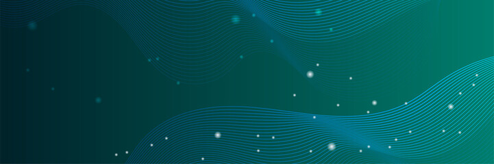 Spread light wave green abstract banner design background