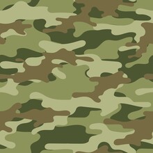 Green Army Vector Camouflage Print, Seamless Pattern For Clothing Headband Or Print.