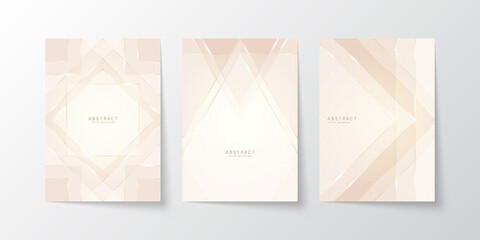 Wall Mural - vector abstract shiny luxury background in light soft nude colors with golden lines, glitter and glo