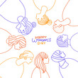 © LanaSham - International Women's Day greeting card. Abstract different women portraits in one line style . Women empowerment. Vector linear doodle hand drawn illustration with lettering greeting text.