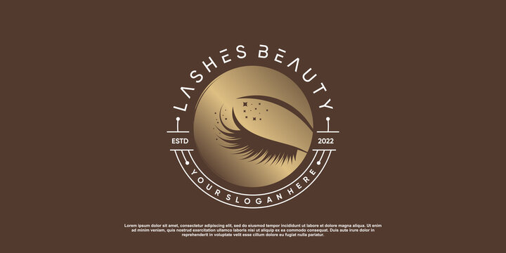 eyelashes beauty logo for business with creative concept premium vector