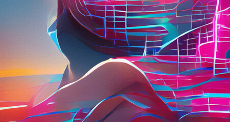 Abstract vibrant and colorful concept art