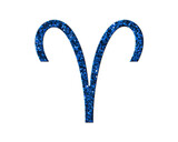 Fototapeta Londyn - Aries Zodiac Astrology Glitter Blue Icon Logo Symbol illustration