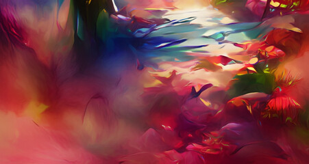 Wall Mural - Abstract vibrant and colorful concept art