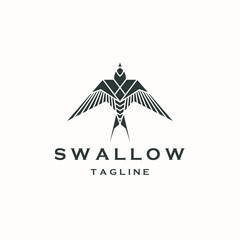 Wall Mural - Swallow bird logo icon design template flat vector