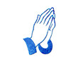 Pray hands faith Blue Waves Icon Logo Symbol illustration