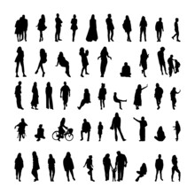 Architecture People | Silhouettes Of People | 2D People | Section Elevation View | Architectural Drawing People | Characters 