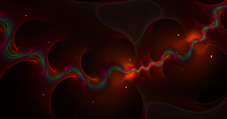 Wall Mural - abstract colorful fractal background. fantastic red waves. digital fractal art. 3d rendering.