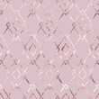 Fancy seamless pattern. Rose gold diamond texture. Repeated gatsby art deco printed. Repeating background. Geometric printing. Elegant glitter backdrop. Abstract design for prints. Vector illustration