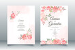 © MARIANURINCE - Elegant wedding invitation card template with beautiful floral leaves Premium Vector