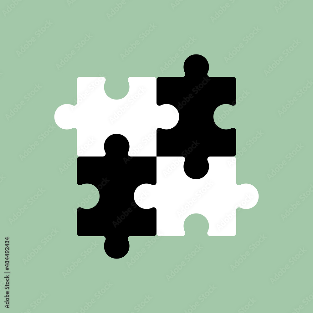 Jigsaw Puzzle Pieces Vector Icon Logo Stock Vector | Adobe Stock