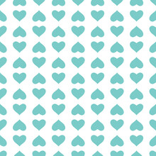 Seamless Background With Blue Hearts On A White Background.