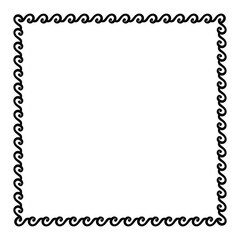 Wall Mural - vector square frame with seamless meander pattern. Greek key decorative border, constructed from continuous lines, shaped into a repeated motif.