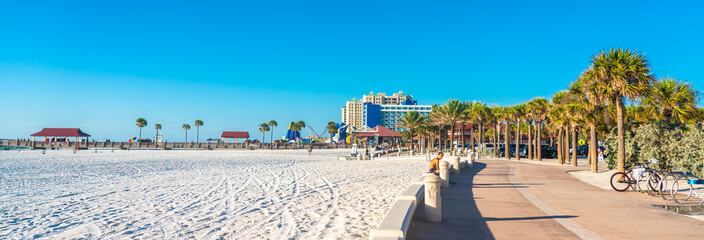 Wall Mural - Clearwater beach with beautiful white sand in Florida USA