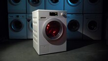 The Washing machine working with cinematic light.