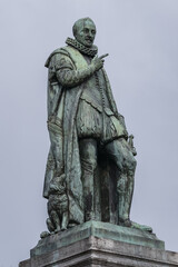 Equestrian statue of William I Prince of Orange (1845) on Het Plein. William I known as William the Silent or William of Orange (Willem van Oranje). The Hague, (Den Haag), The Netherlands.