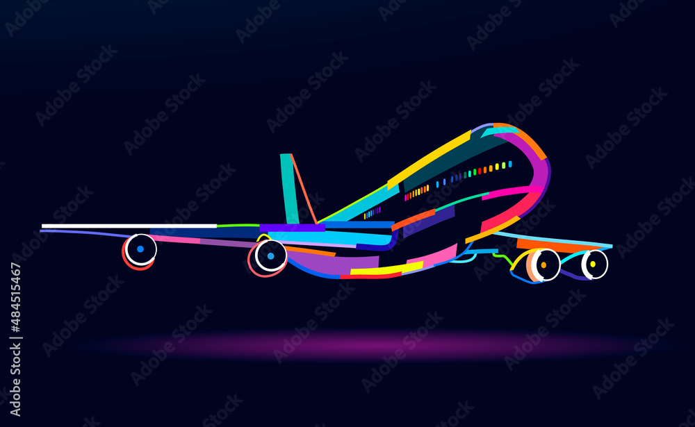 Abstract airplane, passenger plane, commercial aircraft from ...